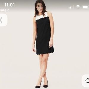 Ann Taylor LOFT Cream and Black Sheath Mini Dress